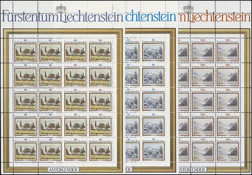 821-823 Landschaftsgemälde 1983, 3 Werte, Kleinbogen-Satz ** 