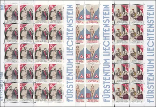 954-956 Noël, 4 valeurs, petit jeu de feuilles **