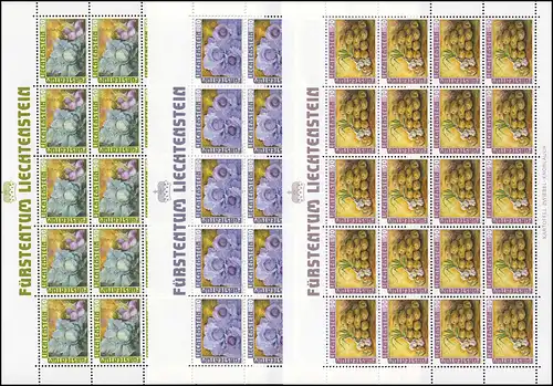 904-906 Fruits arables 1986, 3 valeurs, petit jeu de feuilles **