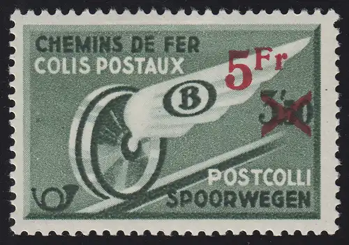 Belgique Postpack 11 Volailles Roue 5 Fr sur 3,50 Fr, marque avec centre de détention *