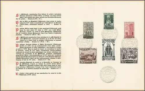 Luxemburg 309-314 Hl. Willibrord 1938, Satz im FOLDER mit ESSt ECHTERNACH (FDC)