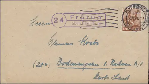 Landpost Frörup via FELNSBURG 10.2.48 en face de la lettre avec EF 951