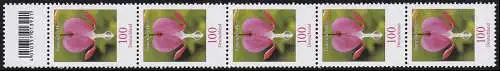 2547 Blumen 100 Cent aus 200er-Rolle, 5er-Streifen mit Codierfeld **