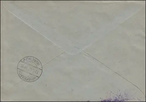 4 Freimarke 12Pf 2mal mit Wappen 30 Pf 2mal auf R-Bf FREIBURG/BREISGAU 10.6.1947