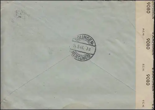 Censure MILITARY CENSORSHIP CIVIL MAIL 20439 sur lettre R HAMBURG 7.9.1946