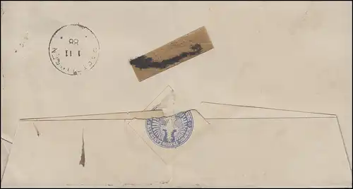 Affaire de service à la poste Coques de correspondance Landrat GARDELEGEN 31.10.1888