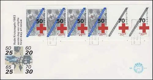 Niederlande Heftchenblatt 30 Rotes Kreuz Rode Kruis, Schmuck-FDC 30.8.83