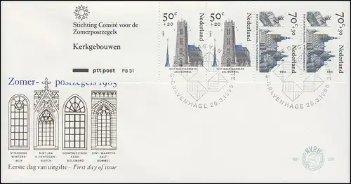 Niederlande Heftchenblatt 32 PB 31 Sakrale Bauwerke, Schmuck-FDC 26.3.85