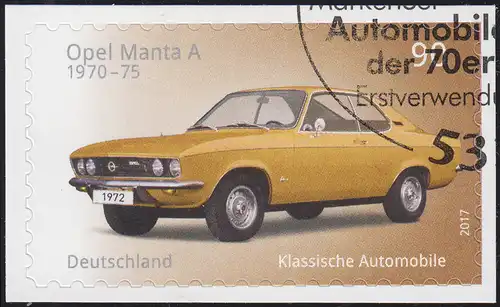3302 Automobile: Opel Manta A, selbstklebend auf neutraler Folie, EV-O Bonn