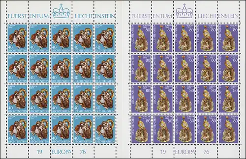 642-643 Europa / CEPT - Kunsthandwerk 1976, 2 Werte, Kleinbogen-Satz **