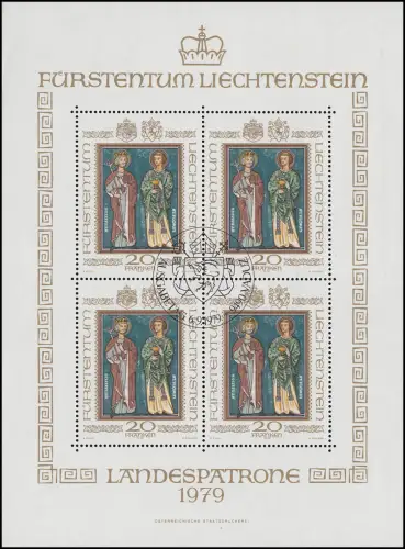 734 Cartouches nationales 1979, petit feuillet cacheté cachet spécial de premier jour ESSt