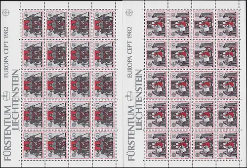 791-792 Europe / CEPT - Événements historiques 1982, petit jeu de feuilles **
