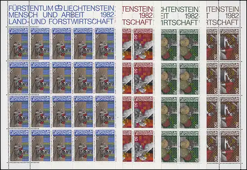 802-805 Land- und Forstwirtschaft 1982, 4 Werte, Kleinbogen-Satz ** 
