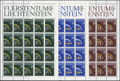 831-833 Noël 1983, 3 valeurs, petit jeu de feuilles **