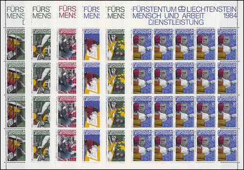 849-860 homme et travail 1984, 12 valeurs, petit jeu de feuilles **