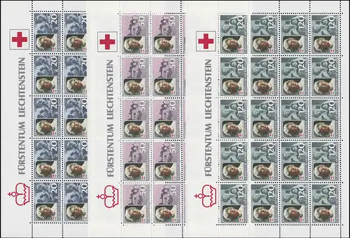 875-877 Rotes Kreuz 1985, 3 Werte, Kleinbogen-Satz **