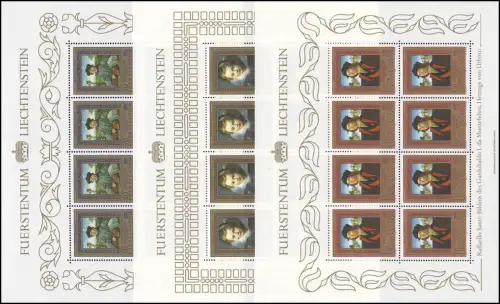 881-883 peintures de collections princières 1985, 3 valeurs, jeu de petits arcs **