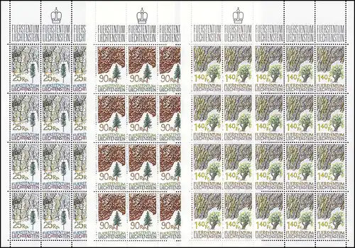 913-915 Baumrinden 1986, 3 Werte, Kleinbogen-Satz ** 