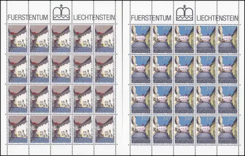 919-920 Château Vaduz 1987, 2 valeurs, jeu de petits arcs **