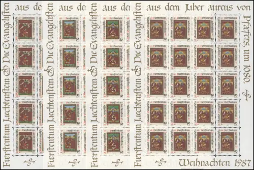 930-933 Noël - Les quatre évangélistes 1987, 4 valeurs, jeu de petit arc **