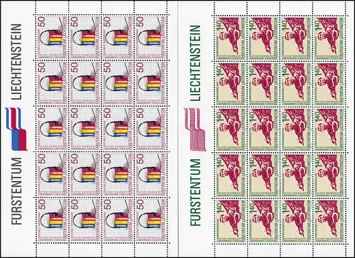 945-946 Coopération Liechtenstein-Cost, taux de petites feuilles **