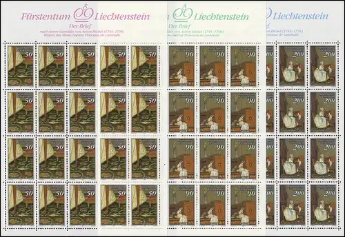 957-959 La lettre, 3 valeurs, jeu de petites feuilles **