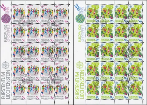 960-961 Europe / CEPT: Jeux pour enfants, 2 valeurs, petit jeu de feuille ESSt