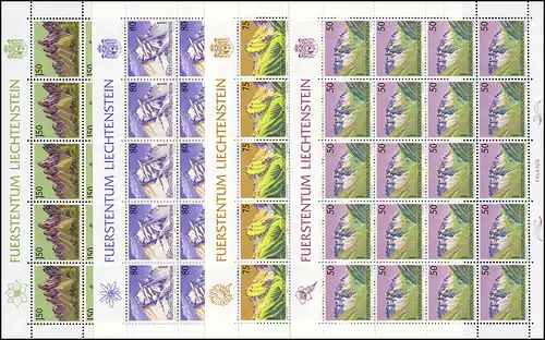 974-977 Freimarken: Berge, 4 Werte, Kleinbogen-Satz **