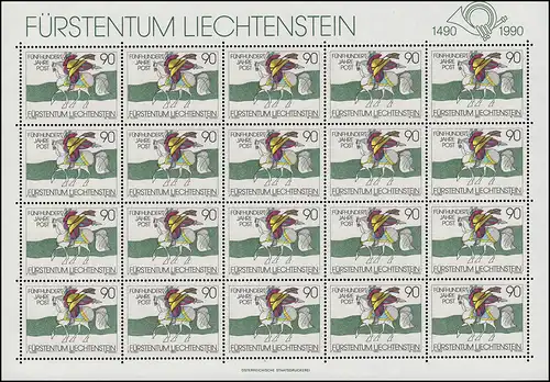 1004 Liaisons postales en Europe, petites feuilles **