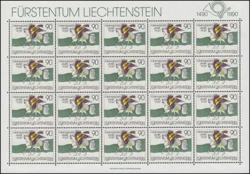 1004 Liaisons postales en Europe, petites feuilles **