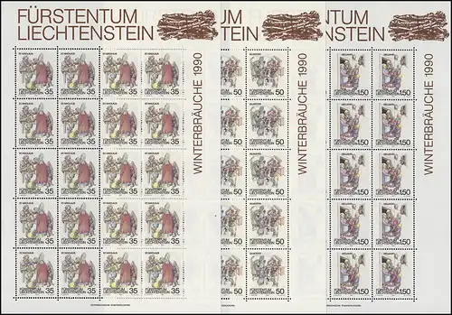 1008-1010 Hiver, 3 valeurs, petit jeu de feuilles**