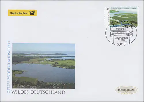 3113 Mer Baltique - Paysage de bodden, autocollant, Bijoux-FDC Allemagne exclusif