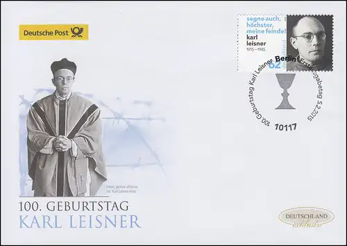 3135 Karl Leisner, Schmuck-FDC Deutschland exklusiv