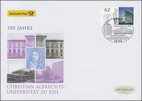 3155 Christian-Albrechts-Universität Kiel, sk, Schmuck-FDC Deutschland exklusiv