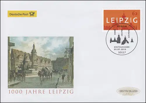 3164 Jubiläum 1000 Jahre Leipzig, Schmuck-FDC Deutschland exklusiv