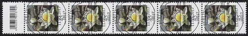 3303 Seerose 45 Cent aus 500er-Rolle, 5er-Streifen mit Codierfeld, ESSt Berlin
