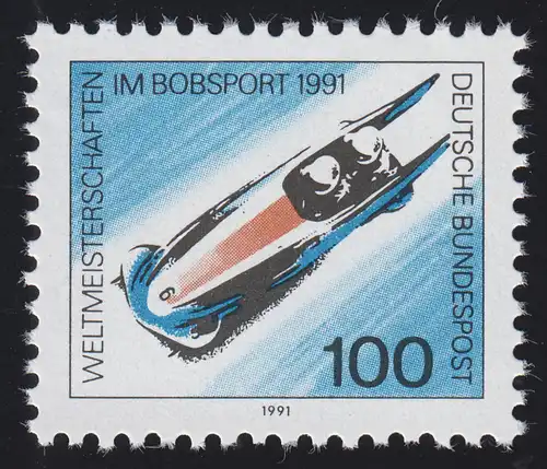 1496 Einzelmarke aus Block 23 Bob-WM Altenberg 1991, postfrisch **