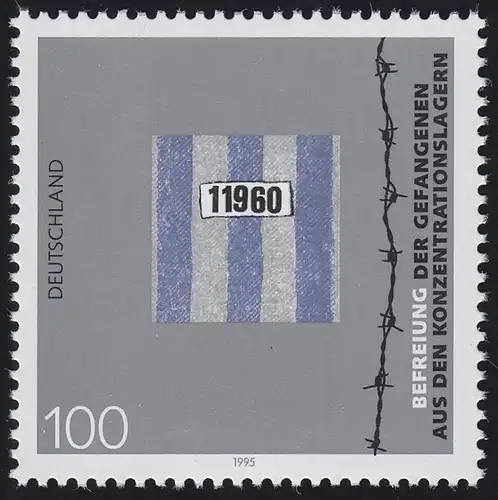 1796 Einzelmarke aus Block 32 Jubiläum 50 Jahre Gefangenenbefreiung, postfrisch