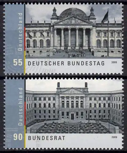 2757-2758 Einzelmarken aus Block 76 Bundestag und Bundesrat, Satz **