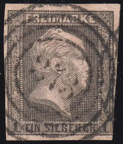 Prusse 2 Roi Friedrich Guillaume IV, numéro 273. en bas à droite légèrement tangée