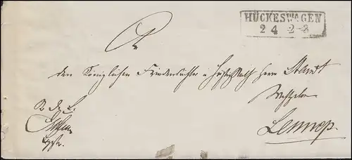 Prusse Préphilatelie Enveloppe de la boîte Tampon de HÜCKESWAGEN 2.4. selon Lennep 2.4.