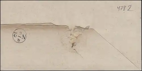 Prusse Vorphilatelie Coque de lettre bi-zeiler A ÉTÉ REPRISE 7.6. après Münster