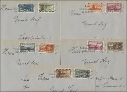 178-194 Freimarken kpl. auf 9 Sammlerbriefen vom Tag der Volksabstimmung 13.1.35