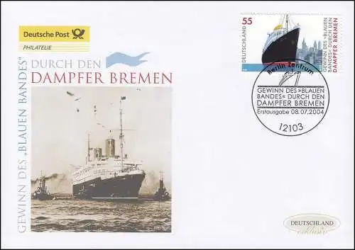 2412 Kammer Bremen - vainqueur "Blaues Band," Bijoux-FDC Allemagne exclusivement