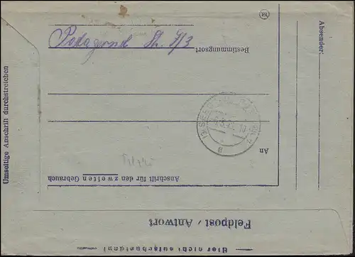 Gebühr-bezahlt-Stempel auf R-Brief SAARBRÜCKEN nach ROSTOCK 6.3.1946