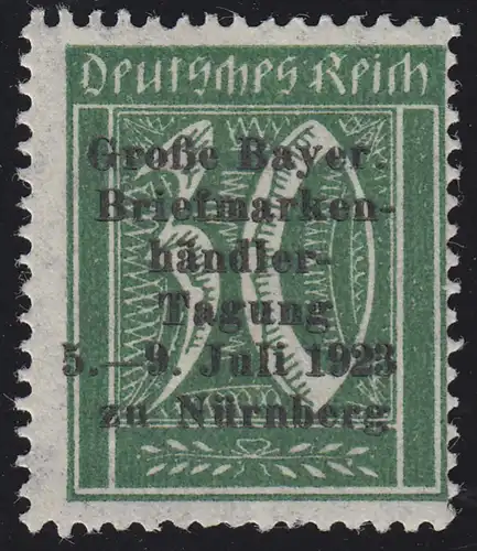 Privater Zudruck Briefmarkenhändler-Tagung Nürnberg 1923 auf 162, o.G./Falz