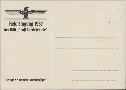 SSt HAMBURG Reichstagung Kraft durch Freude 12.6.1938 auf AK Schiffe der K.d.F.