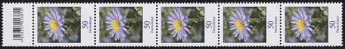 2463 Blumen 50 Cent aus 200er-Rolle, 5er-Streifen mit Codierfeld **