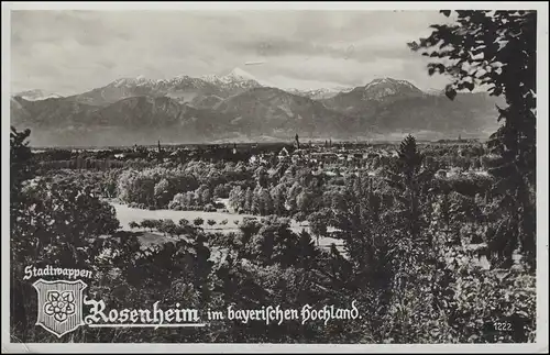 Feldpost BS Feldpostnummer 14668 auf AK Rosenheim mit Tarnstempel 31.8.1941