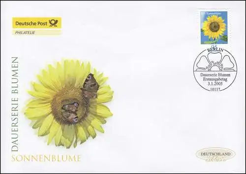 2434 Blume Sonnenblume 95 Cent, Schmuck-FDC Deutschland exklusiv
